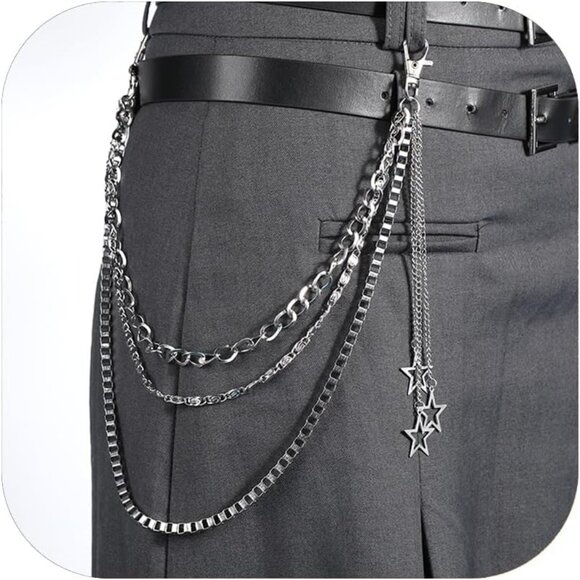 Stylish Vintage-Inspired Chain Belt for Skateboarding and Hip-Hop Culture - Picture 1 of 6